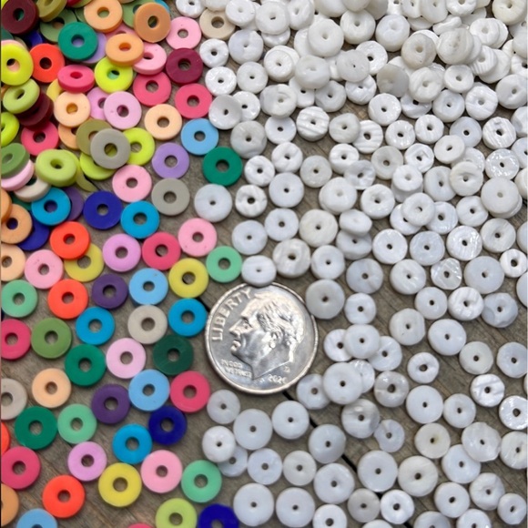 500+ Clay & Round Puka Shell Beads Mixed Jewelry Making Crafting DIY Bundle Lot - Picture 12 of 16